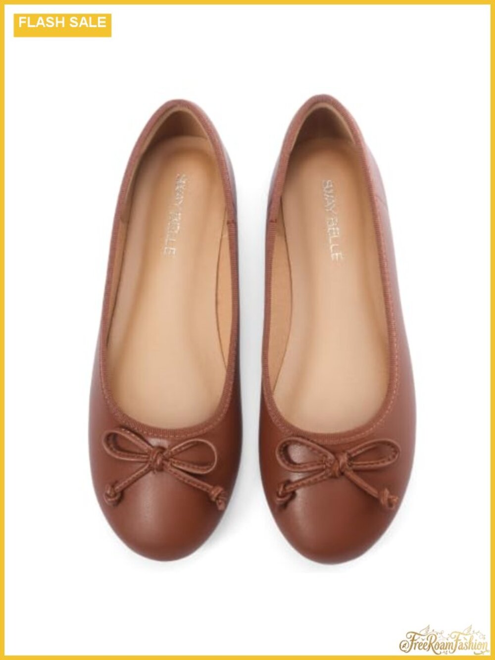 Women's Ballet Flats Bow PU Leather Slip On Dress Shoes